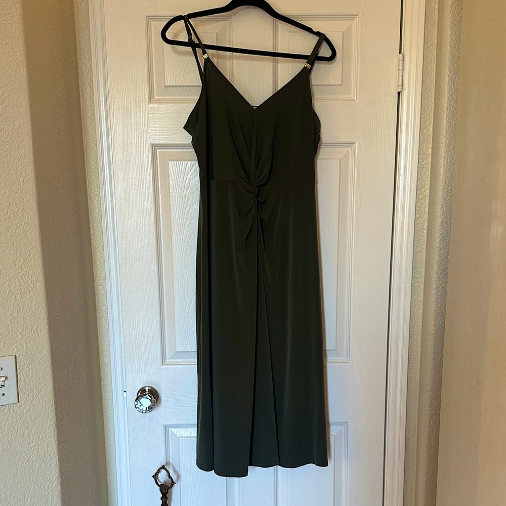Michael Kors Olive Green Midi Dress size XL